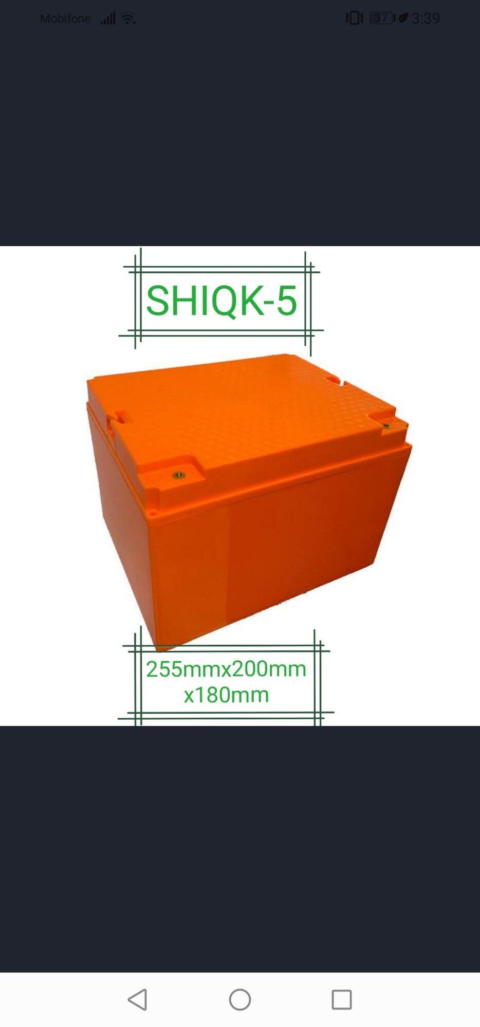 Hộp đựng pin lithium 255mmx200mmx180mm