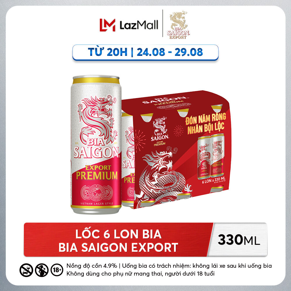 Lốc 6 - bia saigon export premium 330ml