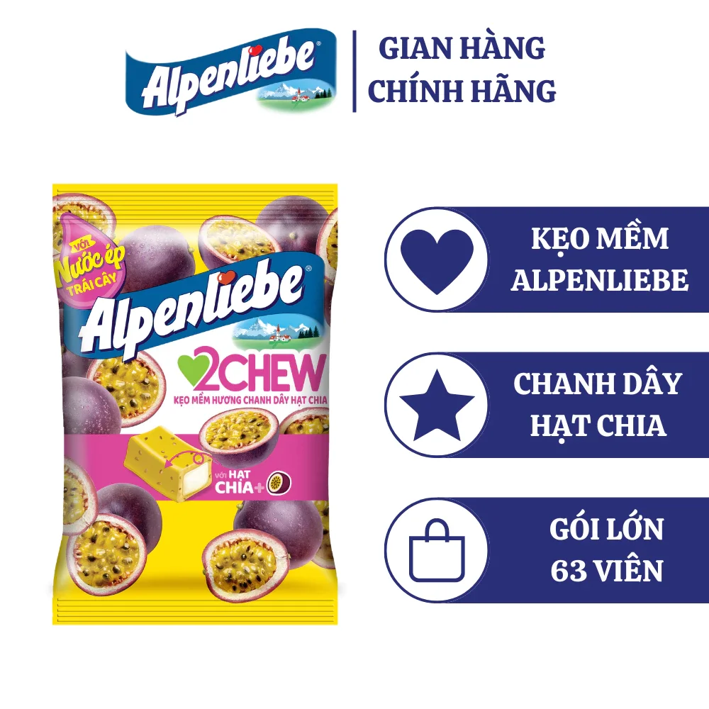 kẹo mềm Alpenliebe 2Chew gói lớn