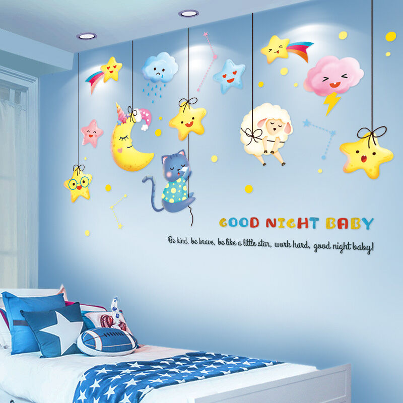 Tranh Dán Tường Động Vật Hoạt Hình Đáng Yêu Tranh Dán Áp Phích Bố Trí Mặt Tường Phòng Ngủ Phòng Trẻ Em Em Bé Trang Trí Họa Tiết Nhỏ