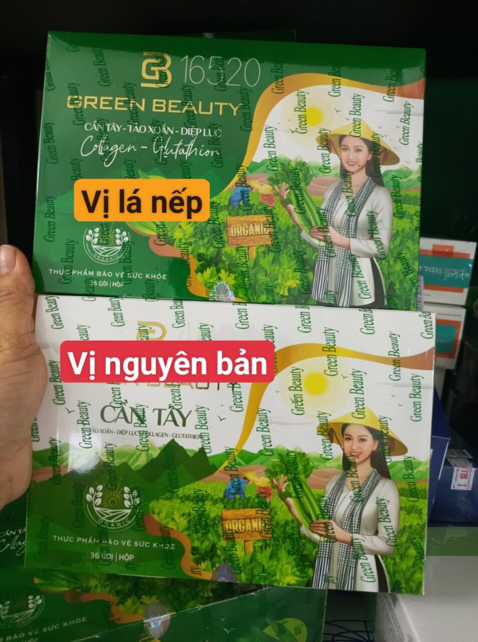 K lợi nhuận Nước ép Cần tây Green Beauty chuẩn hãng, hộp 36 gói date mới