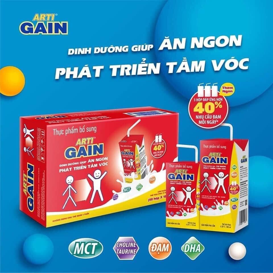 TRỢ GIÁ Thùng Sữa Arti Gain 110ml Date mới