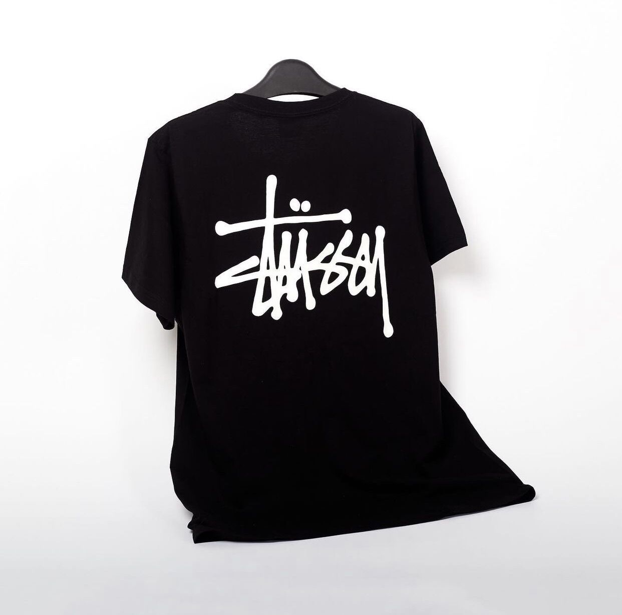 Áo thun tay ngắn cổ tròn Basic Stussy chính hãng áo phông form rộng tay lỡ unisex Stussy nhập khẩu Mỹ