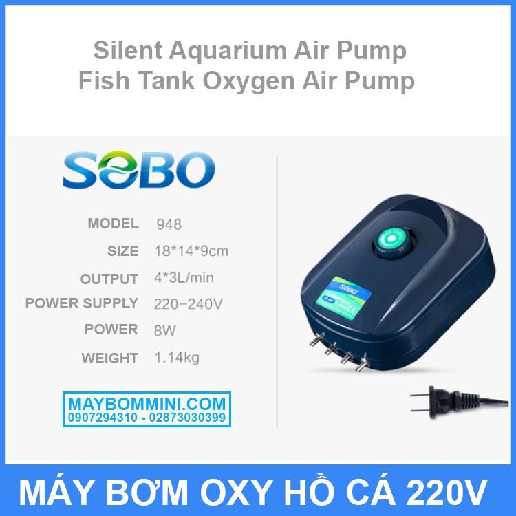 Máy Sủi Khí Oxi 4 Vòi 948 ( TẶNG KÈM 4M DÂY OXI VÀ 4 CỤC SỦI )
