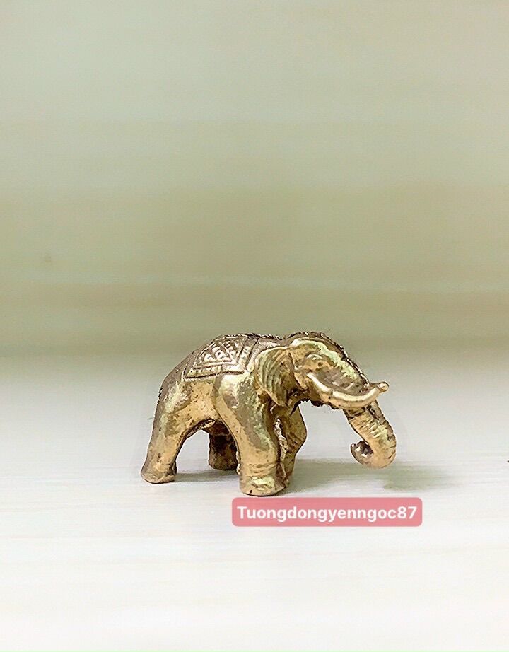 Tượng voi đồng mini may mắn