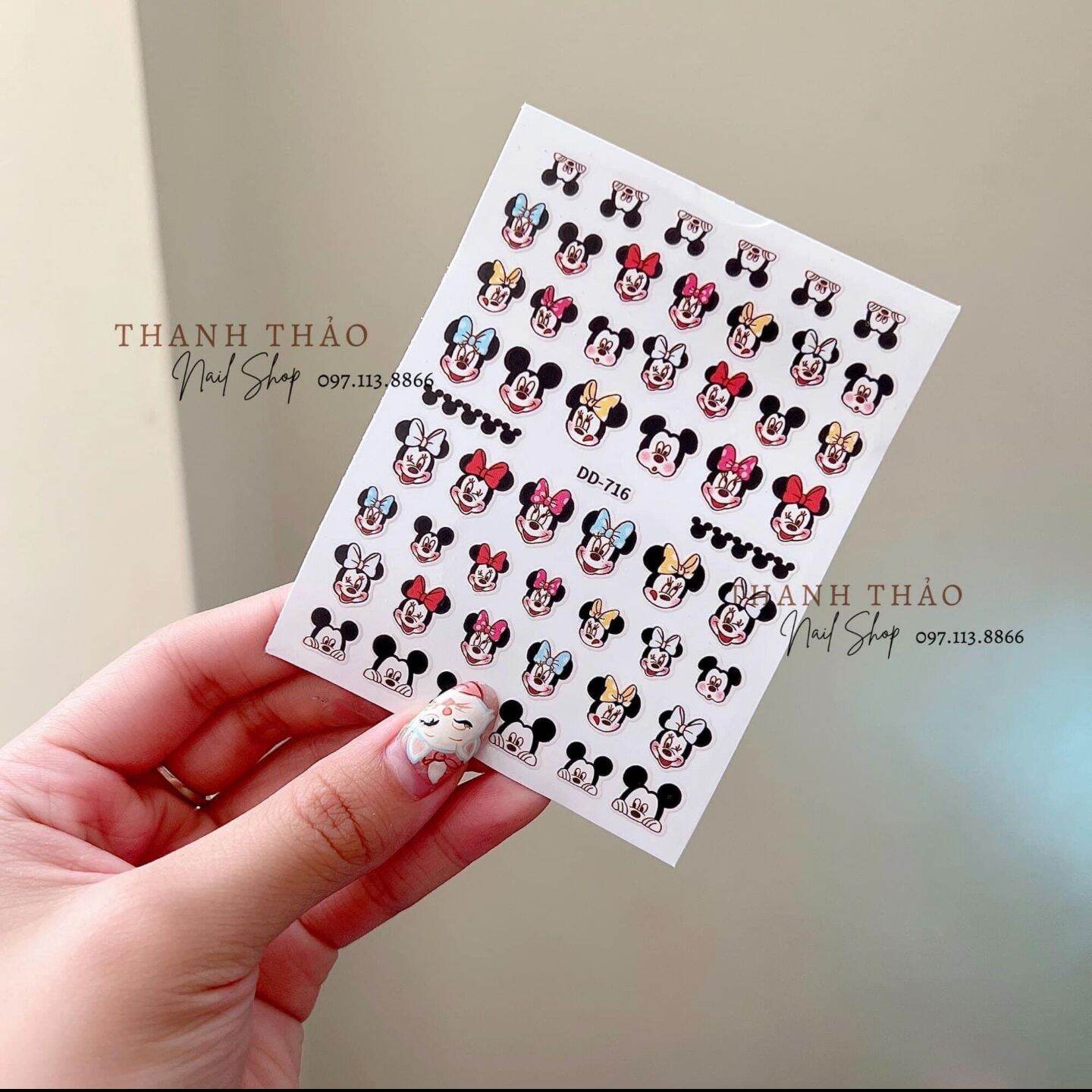 Sticker dán móng tay nail mickey ngáo siêu xinh