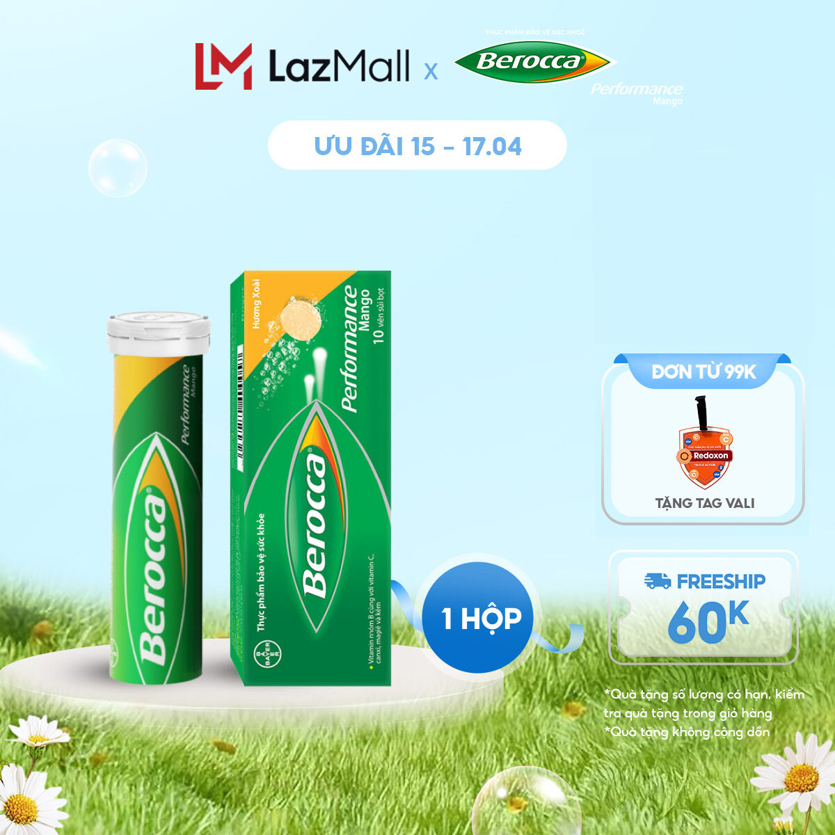 Viên sủi bổ sung Vitamin Berocca Performance 10 Viên