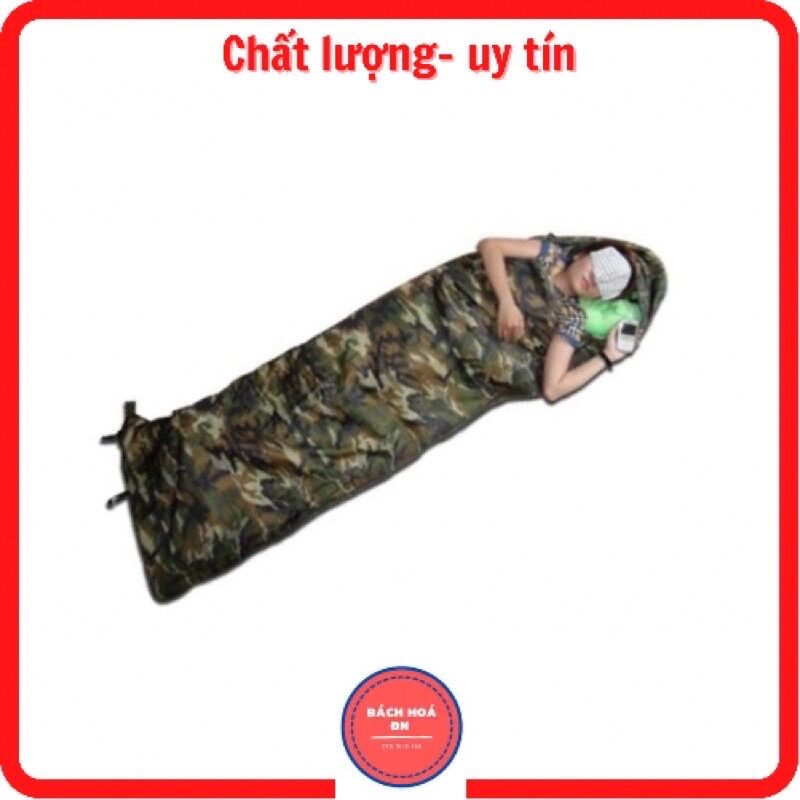 Túi ngủ du lịch thái lan chèn bông kiểu xanh rằn ri 3 lớp