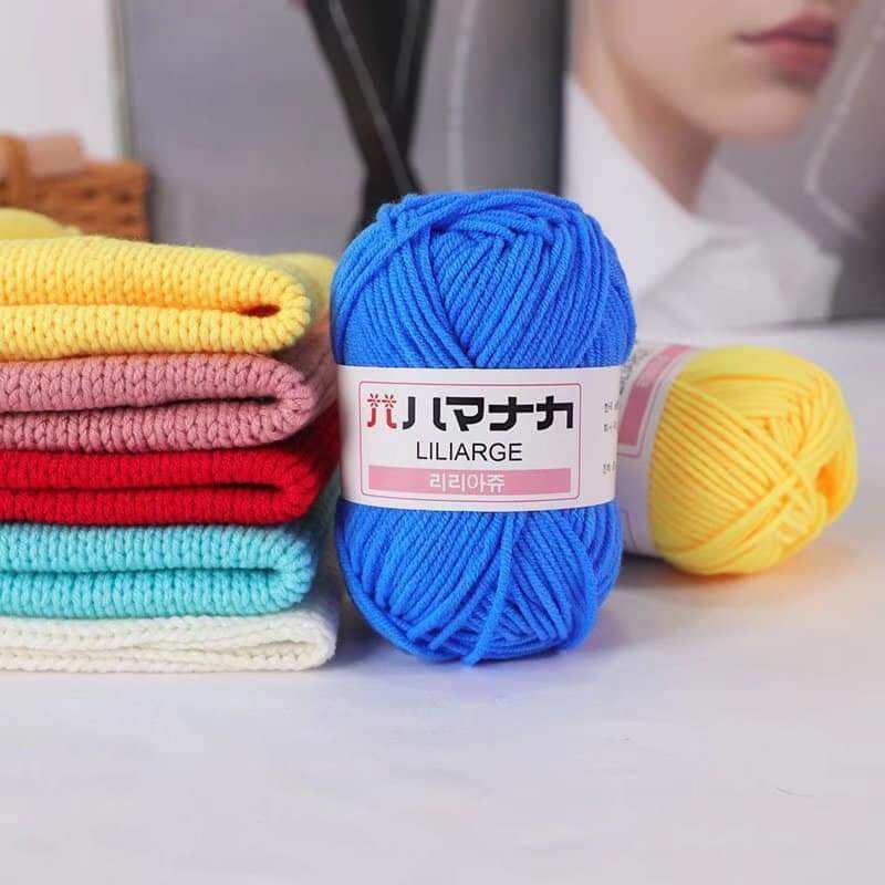 Len Milk Hàn 25g, Cuộn Len Đan Móc Cho Người Mới Bắt Đầu