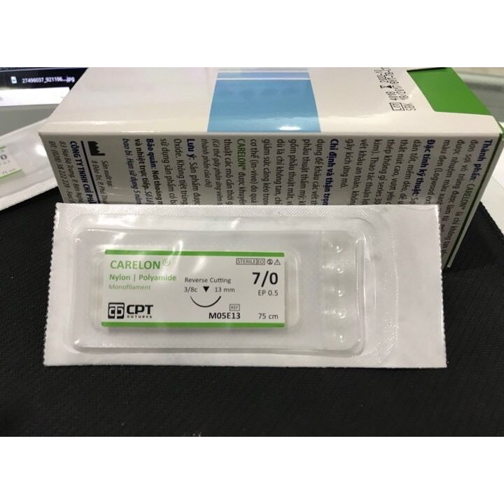 Chỉ phẫu thuật CPT Carelon 7/0 (hộp 12 sợi)