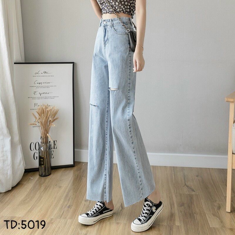 Baggy Jeans Ống Suông Rách PT