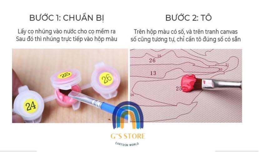 Tranh tô màu theo số BTS Chibi - Tranh sơn dầu số hoá