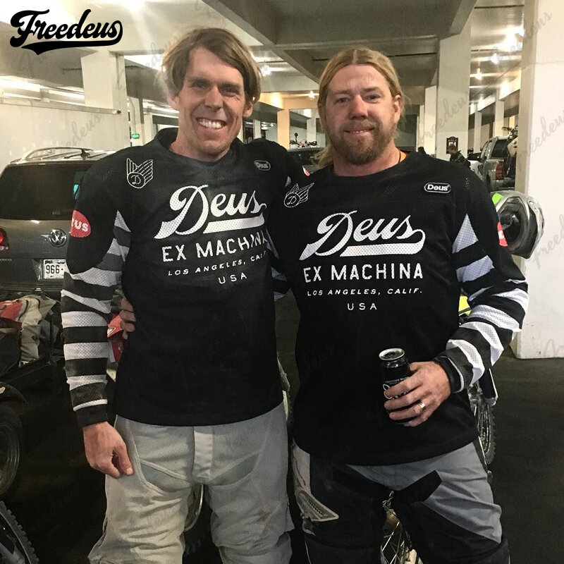 Deus Retro Motorcycle Off-road服速干排汗长袖机车赛服林道速降骑行tshirt男款一年四季适用
