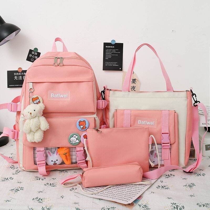 Set 4 món balo, túi xách cho học sinh, sinh viên