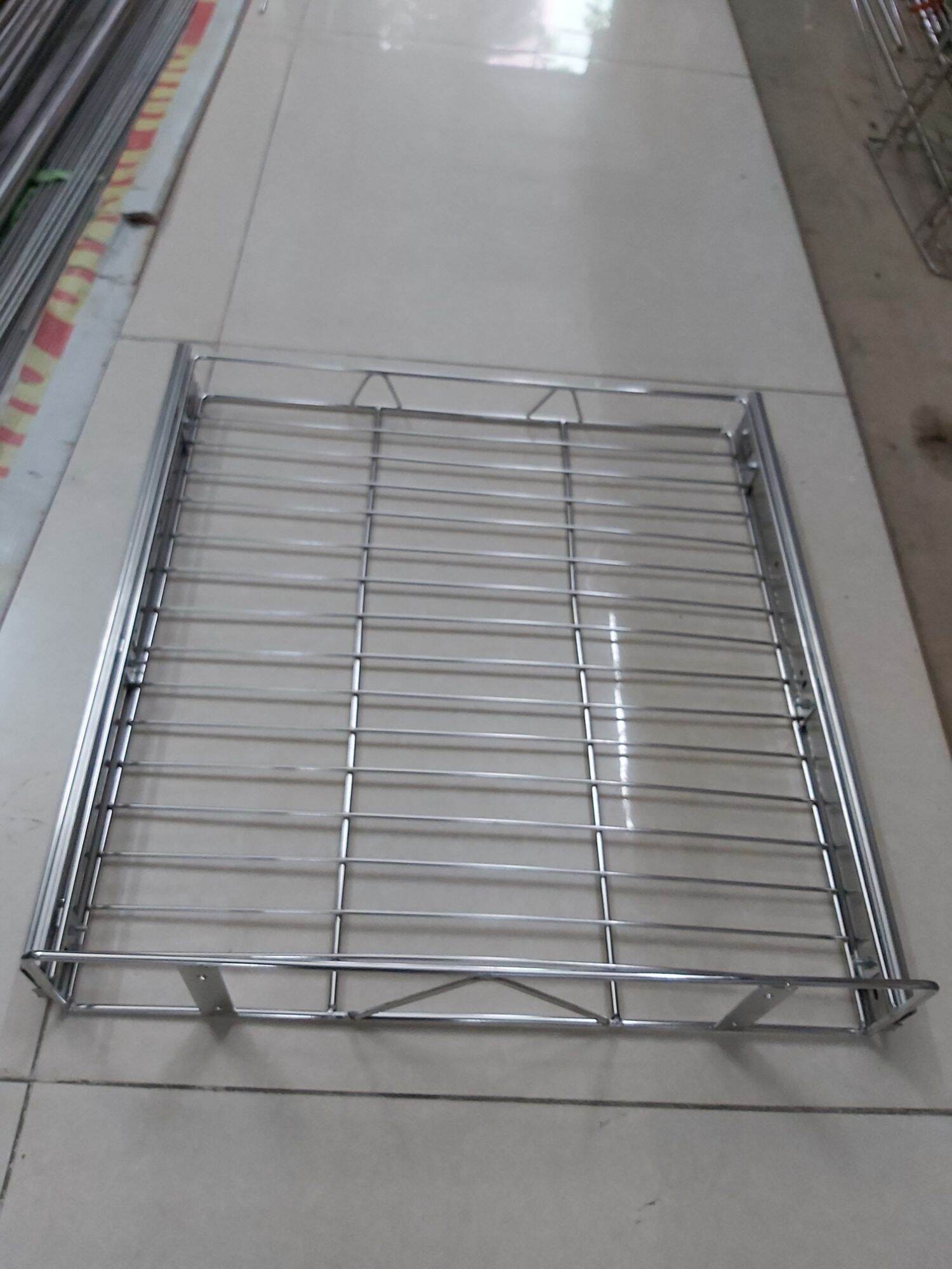 Kệ để xoong nồi, úp đồ lắp tủ bếp INOX 304 có ray kéo đồng giá, kích thước phủ bì tính cả ray