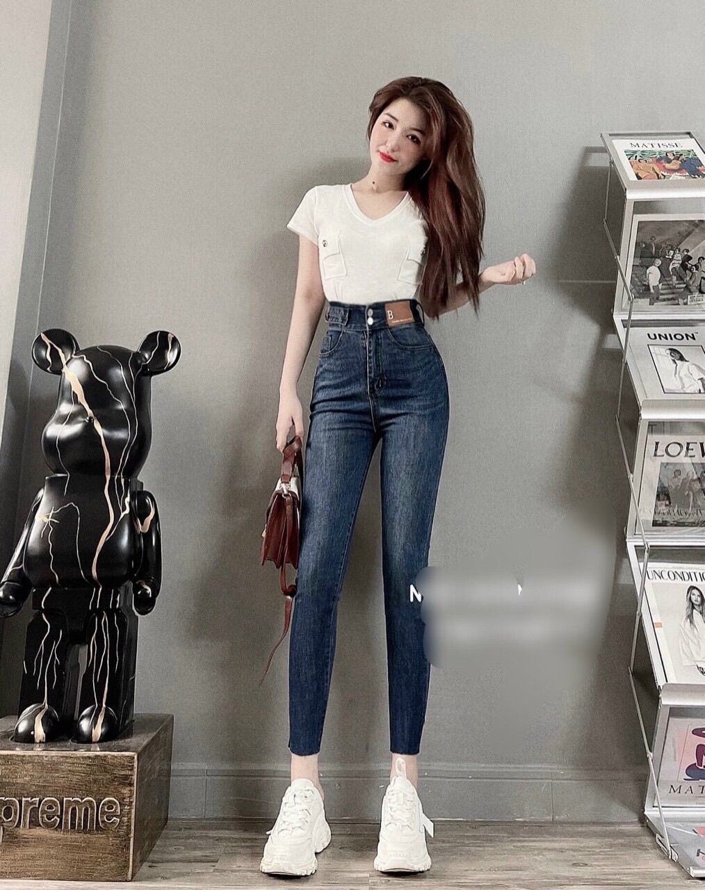 quần jean nữ mẫu mới lưng cao