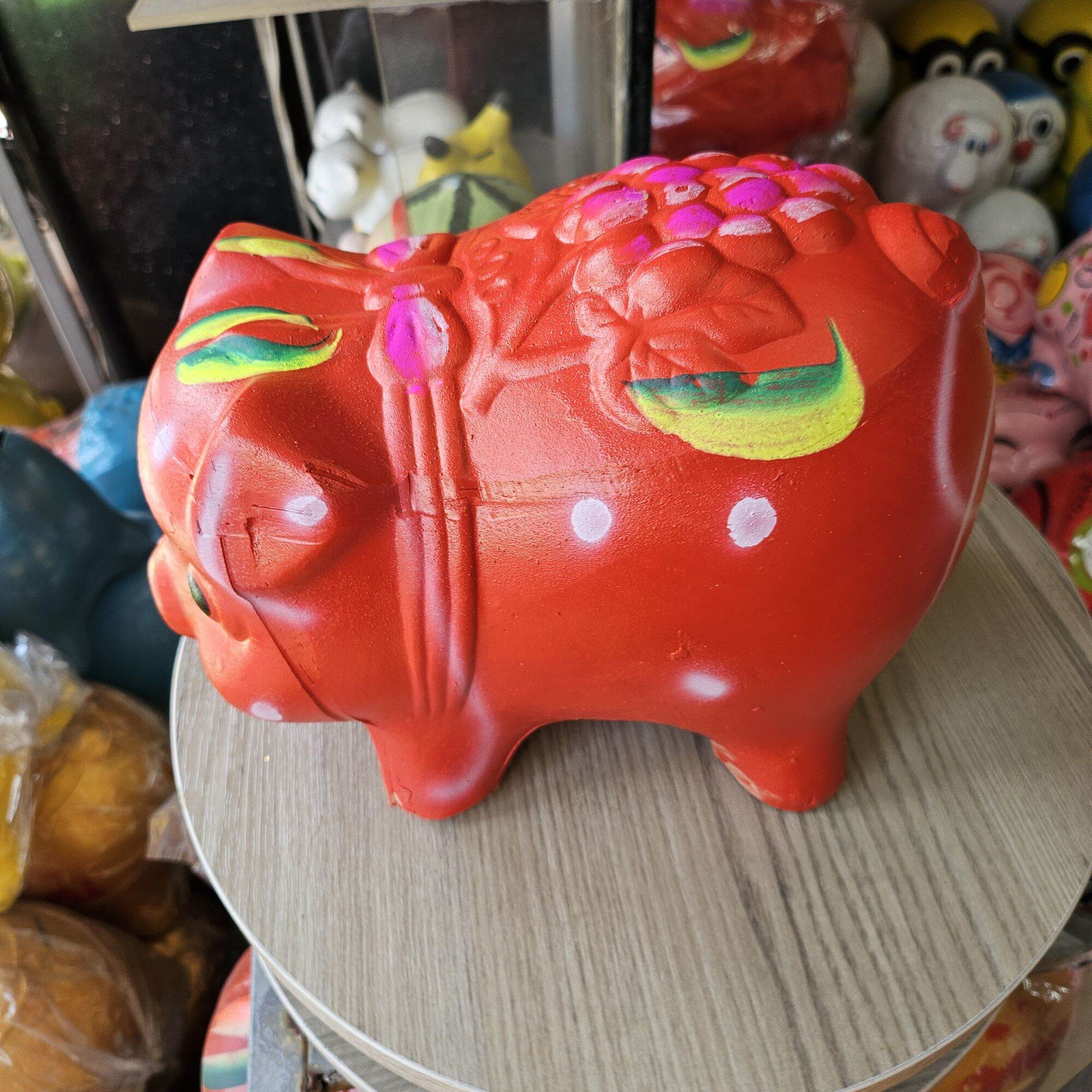 heo đất tiết kiệm HEO ĐẤT TRUYỀN THỐNG MÀU ĐỎ SIZE [TRUNG-LỠ- ĐẠI]