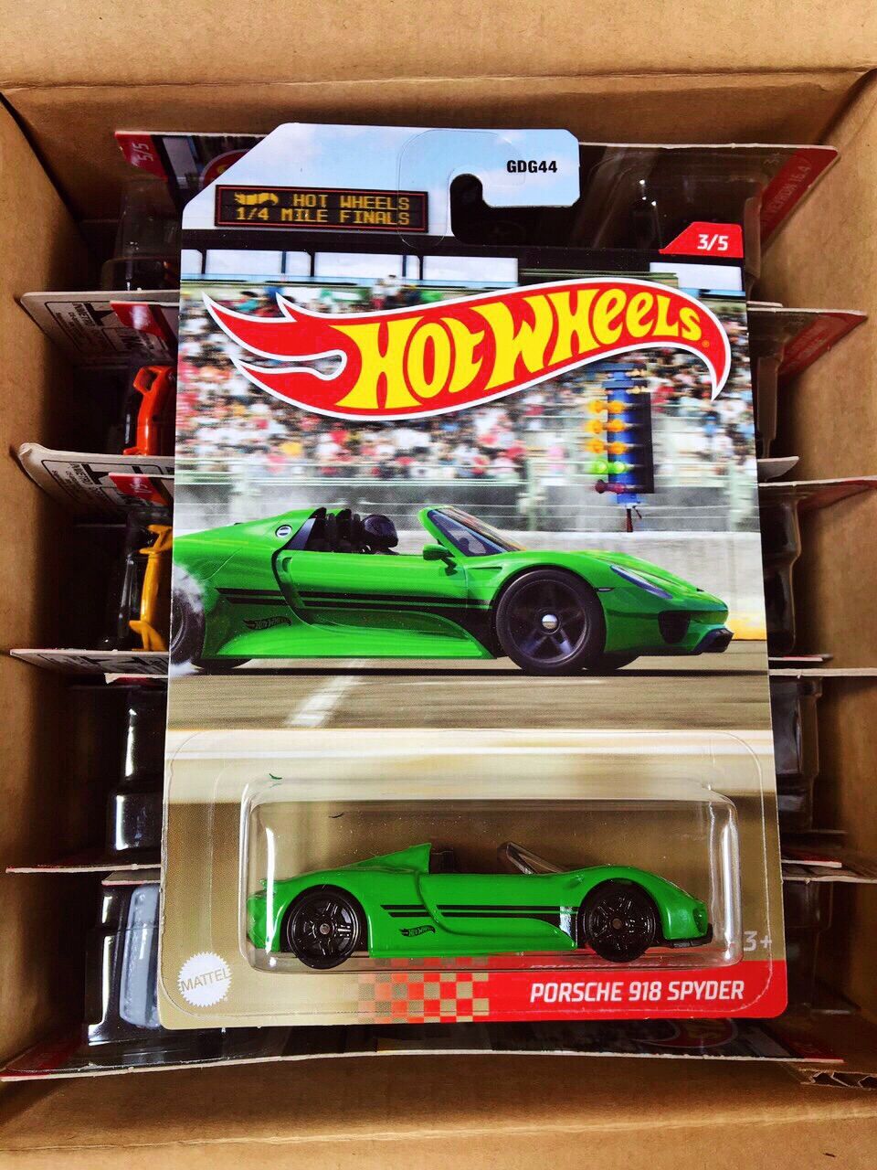 Xe Mô Hình Hot Wheels (Set 1/4 Mile Finals) New 2021 tỉ lệ 1:64 "Porsche 918 Spyder" (Green/ Xanh Lá) (New Model Set 2021)