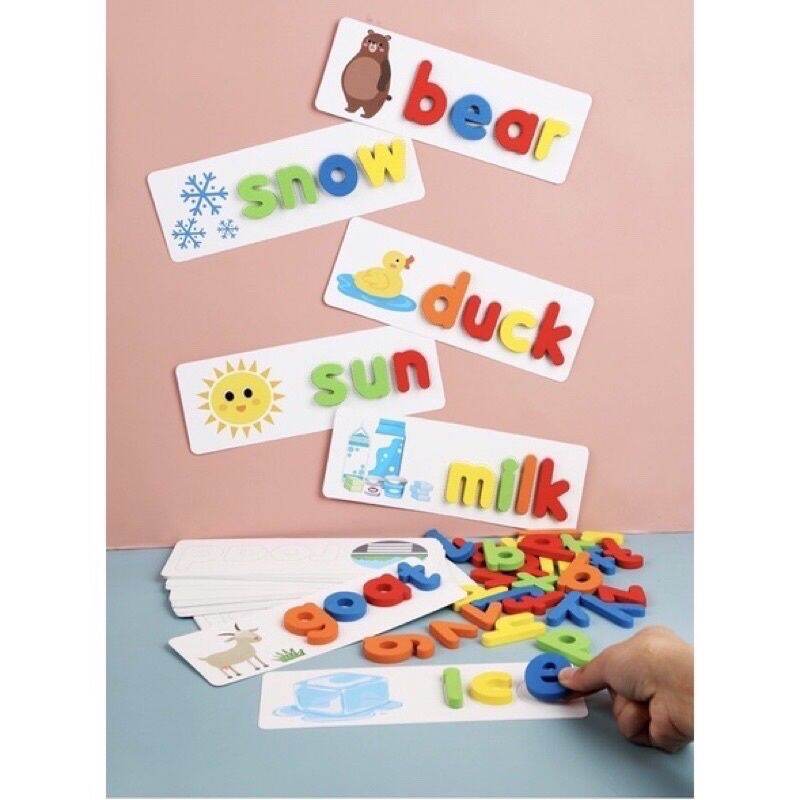 Spelling game - bộ 52 thẻ ghép chữ đánh vần tiếng anh sáng tạo
