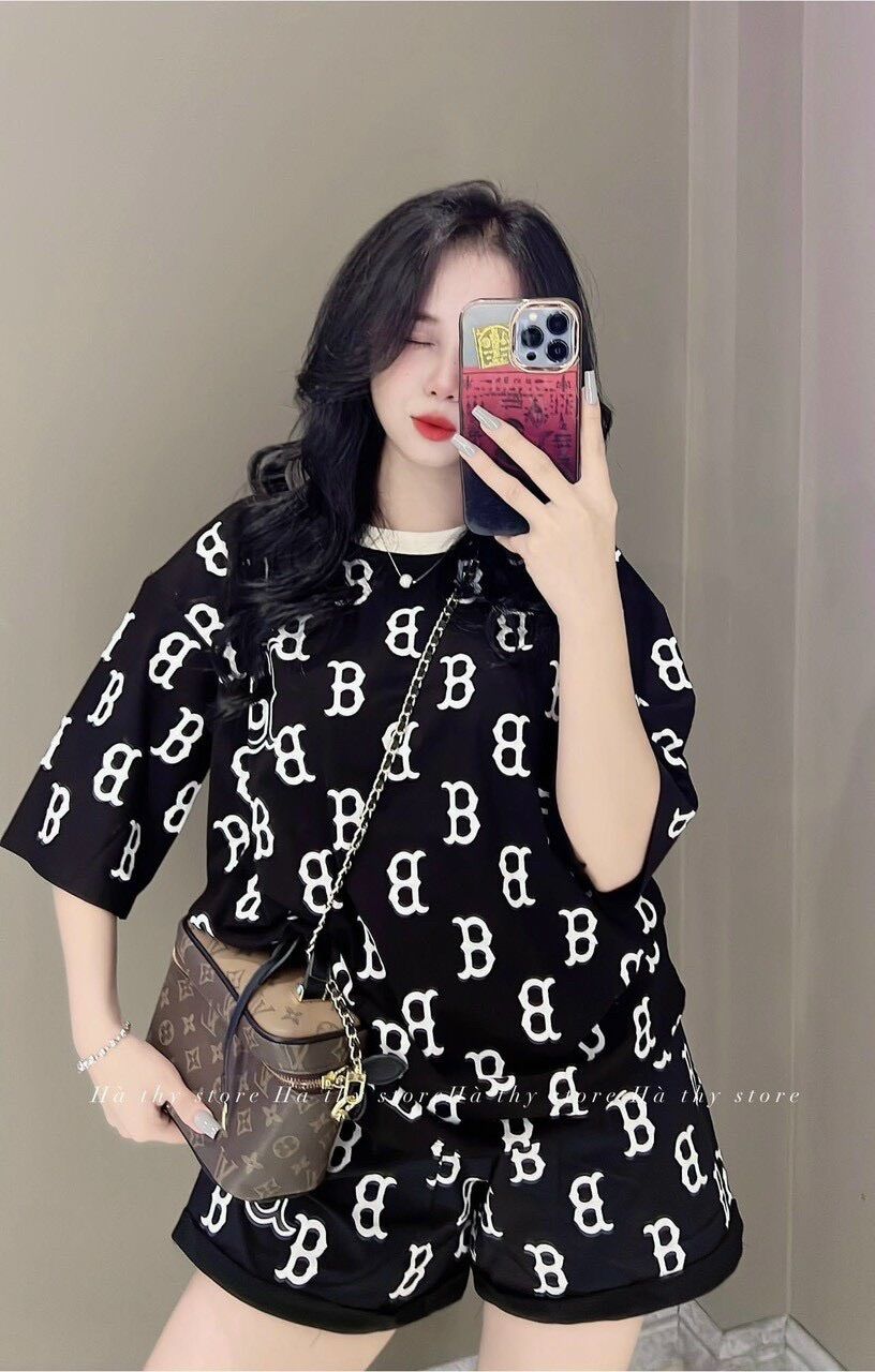 [Rẻ Vô Địch] Set bộ cotton su form rộng tay lỡ - B in Full