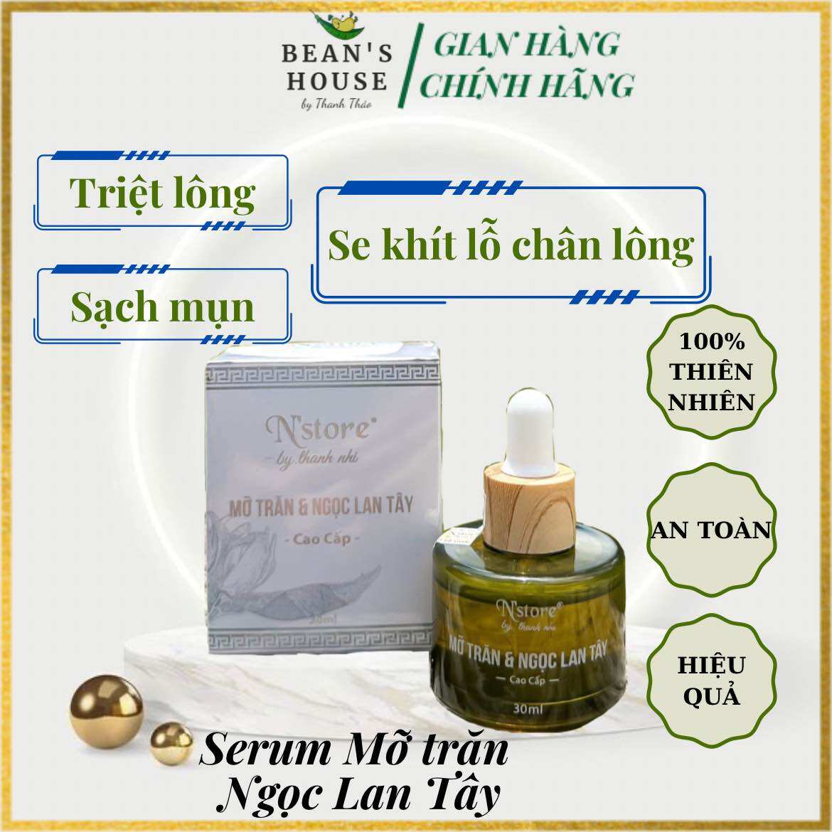 Serum Mỡ trăn & Ngọc Lan Tây N’store (triệt lông, dưỡng da, tri m ụ n)