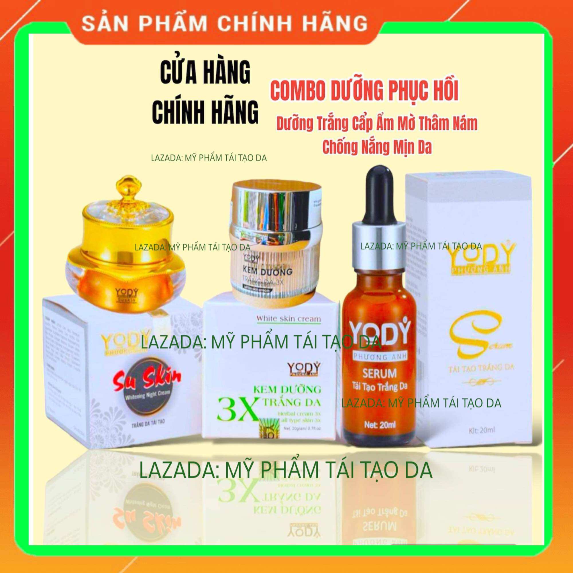 Combo dưỡng trắng da ngày đêm da khô phương anh