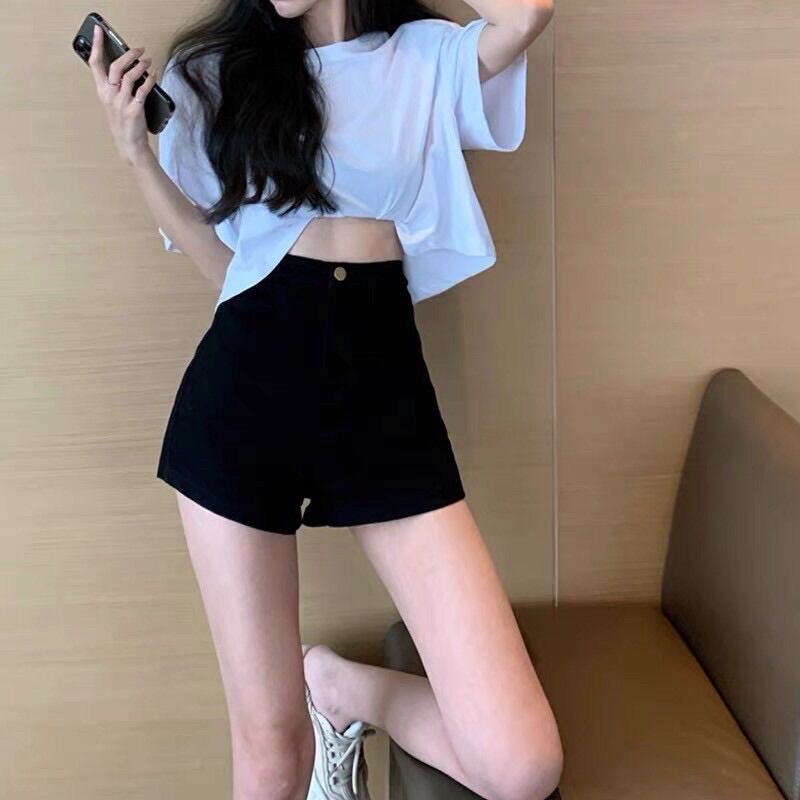 QUẦN SHORT ĐÙI KAKI NỮ lưng cao lai trơn cực đẹp