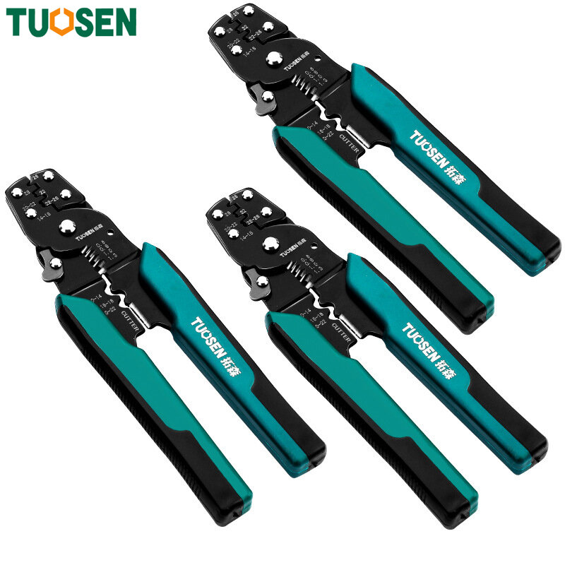 Kềm tuốt dây điện 8inch, kìm tước tước dây điện 8inch, kềm bấm cos đa năng 11475 TUOSEN / Tuo Sen