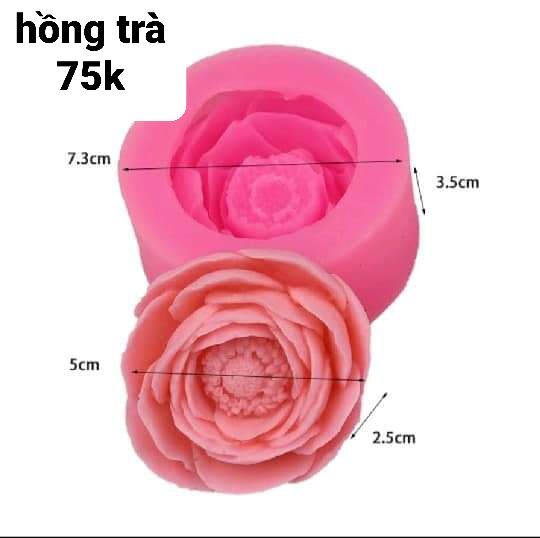 Khuôn silicon hồng trà 7cm