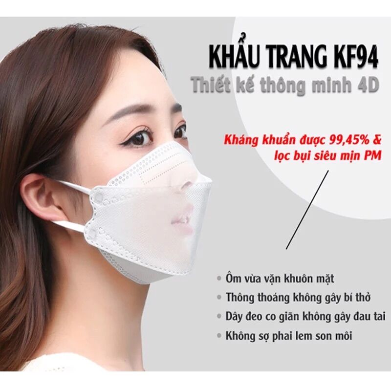 100 cái khẩu trang KF94 kháng khuẩn