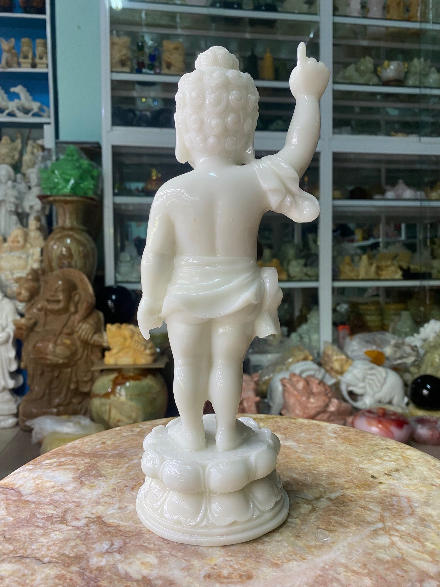 Tượng Phật Đản Sanh Đá Đúc - cao 26.5cm