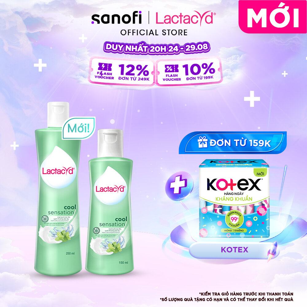 Bộ 2 chai ddvs phụ nữ lactacyd cool sensation 250ml + lactacyd cool sensation 150ml