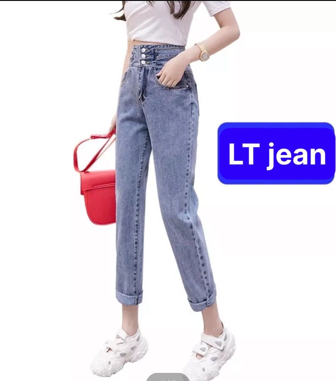 [Mua 2 giảm 5%] Quần Jean Baggy Nữ Xanh Chất Bò Xanh 3 Cúc Bản To có sie đại··· Sành Điệu Hót Trend Lưng Cao Nâng Mông