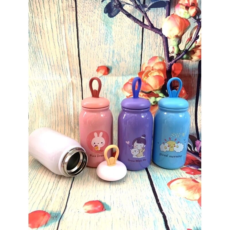 Bình giữ nhiệt cao cấp lùn lùn siêu cute 350 ml
