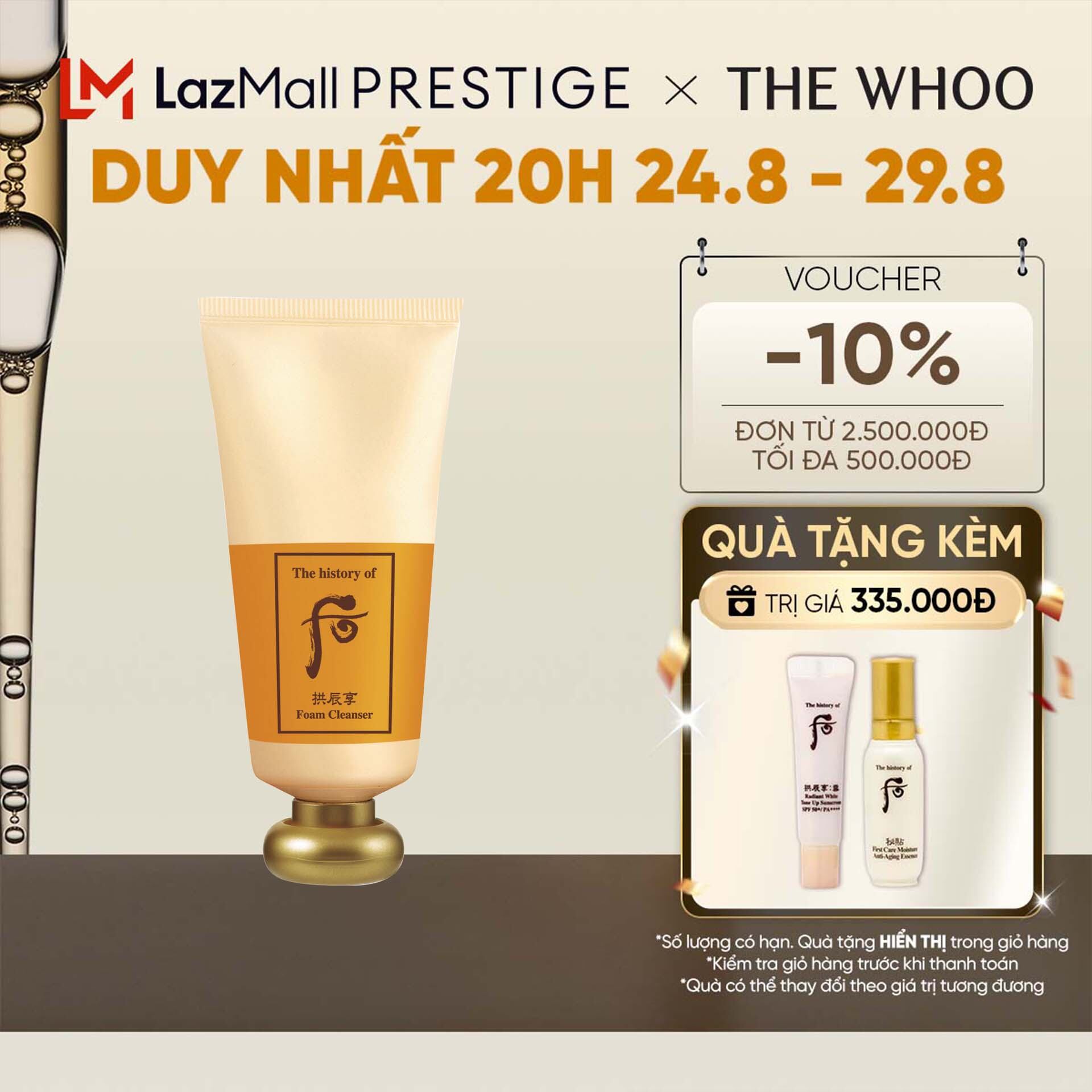 Sữa rửa mặt dưỡng ẩm The history of Whoo Gongjinhyang Facial Foam Cleanser 180ml