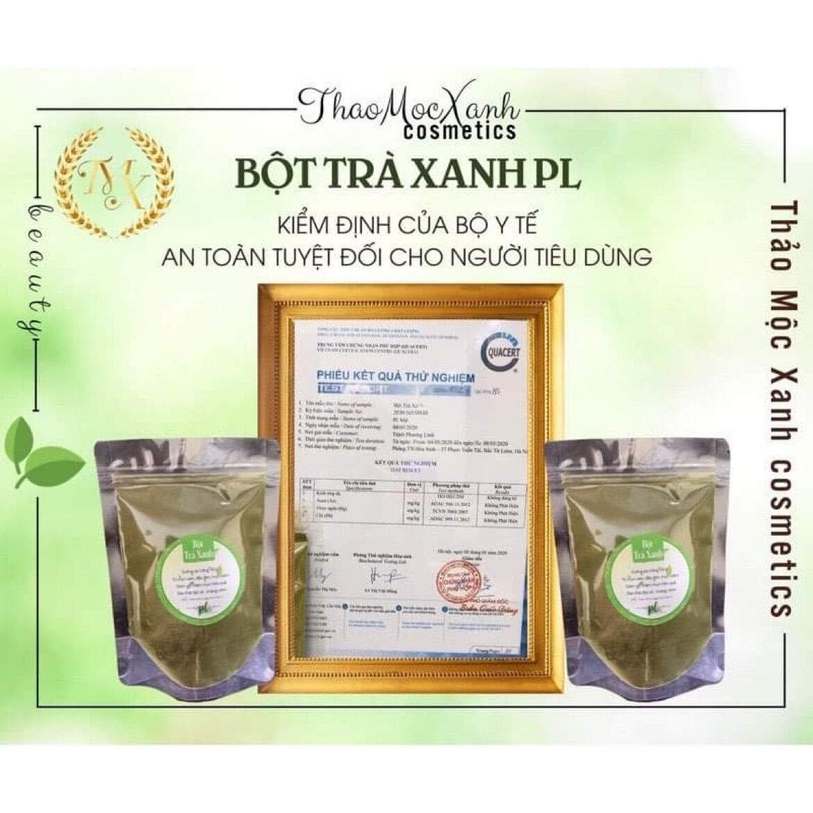[BIG SALE] Bột Trà Xanh Nguyên Chất PL Cosmetic 50g
