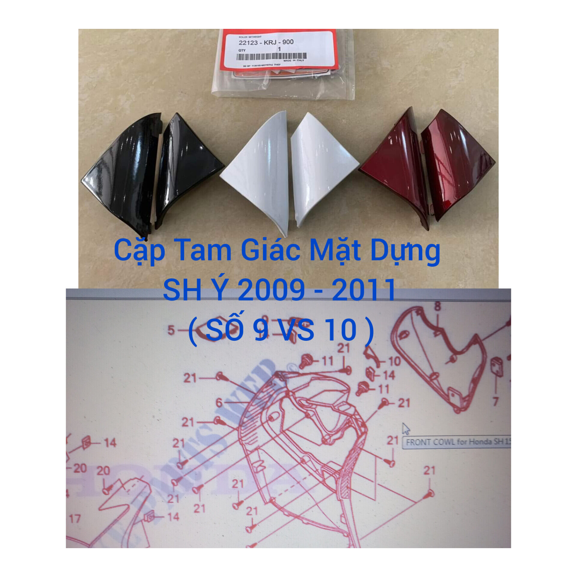 Cặp Tam giác mặt dựng Sh ý 2009 - 2011 ( Loại 1 )