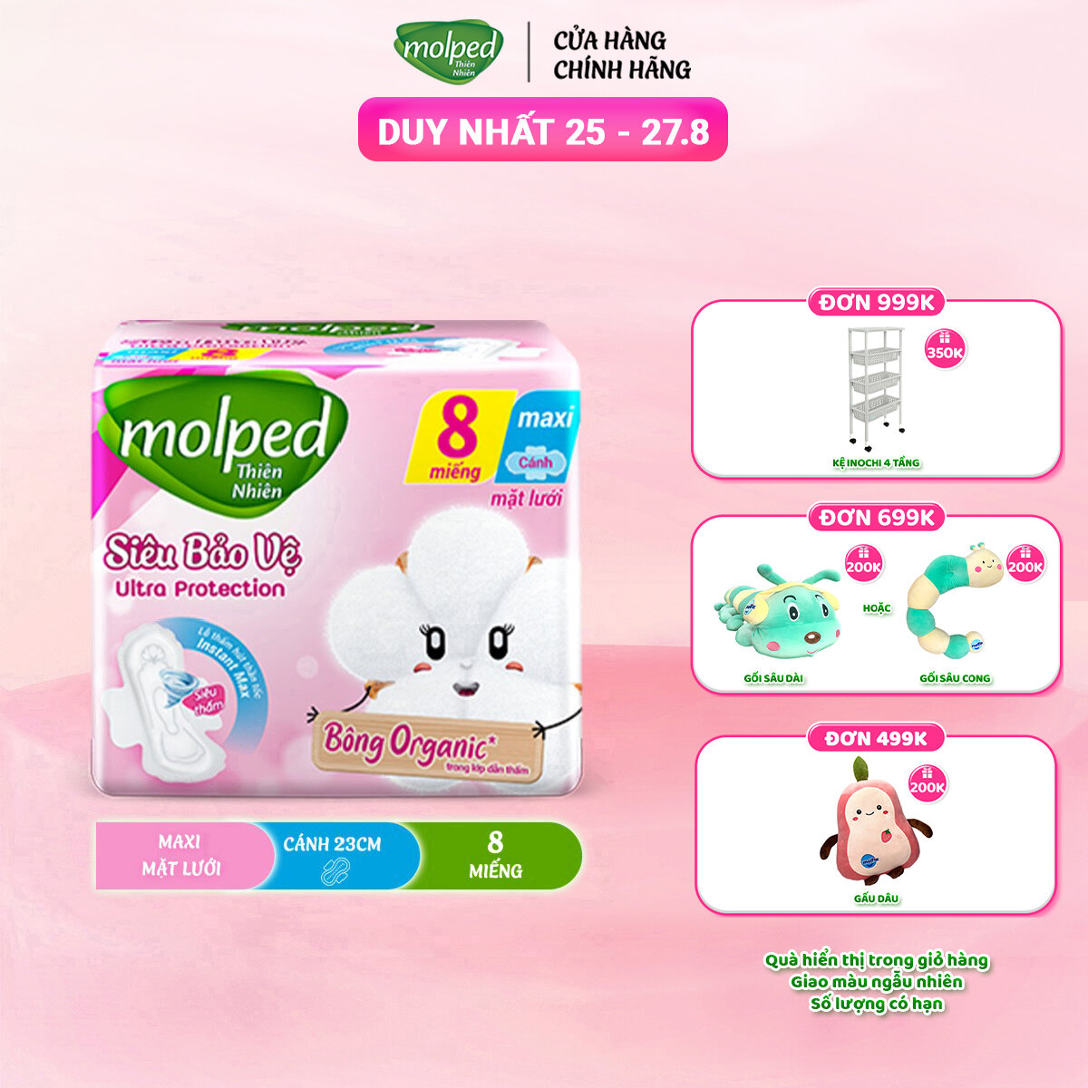 Gói Băng vệ sinh Molped thiên nhiên Siêu bảo vệ Maxi có cánh