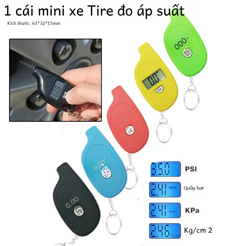 Mini Di Động Máy Kiểm Tra Áp Suất Lốp Xe Ô Tô 1 Cái Màn Hình LCD Hiển Thị Kỹ Thuật Số Đồng Hồ Đo Cho Xe Máy Tự Động Lốp Giám Sát Áp Suất Không Khí