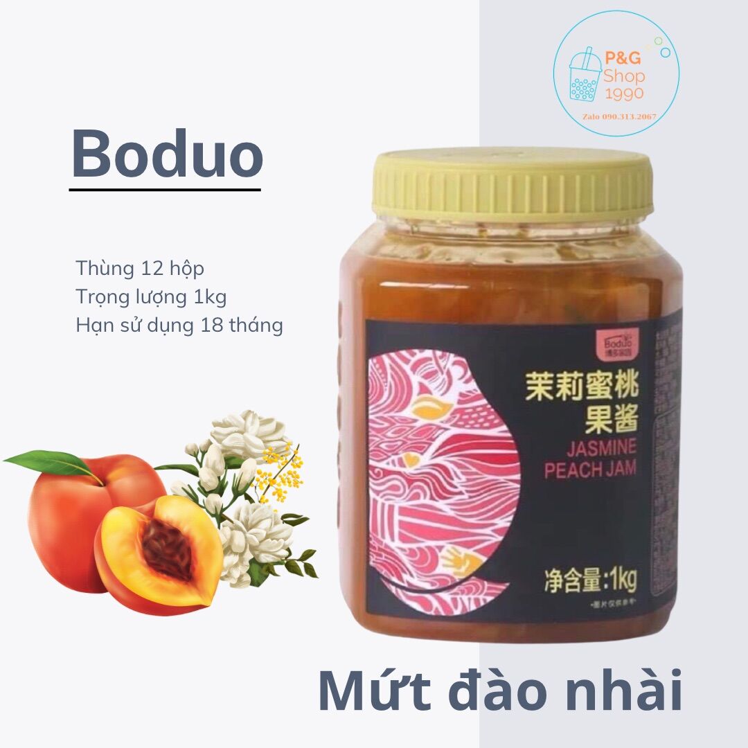 Mứt đào nhài Boduo hộp 1kg