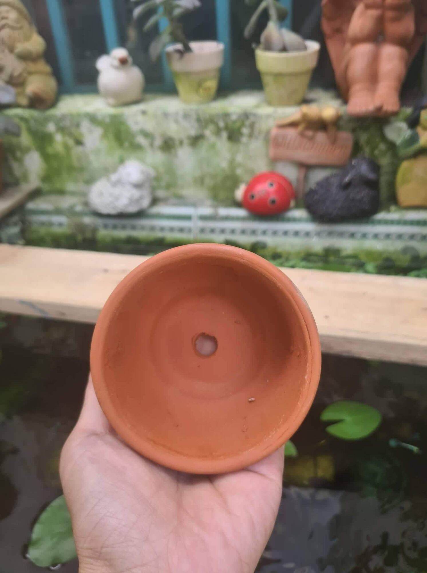 Chậu đất nung Bình Dương hình chén nhỏ m 9 x c5.5