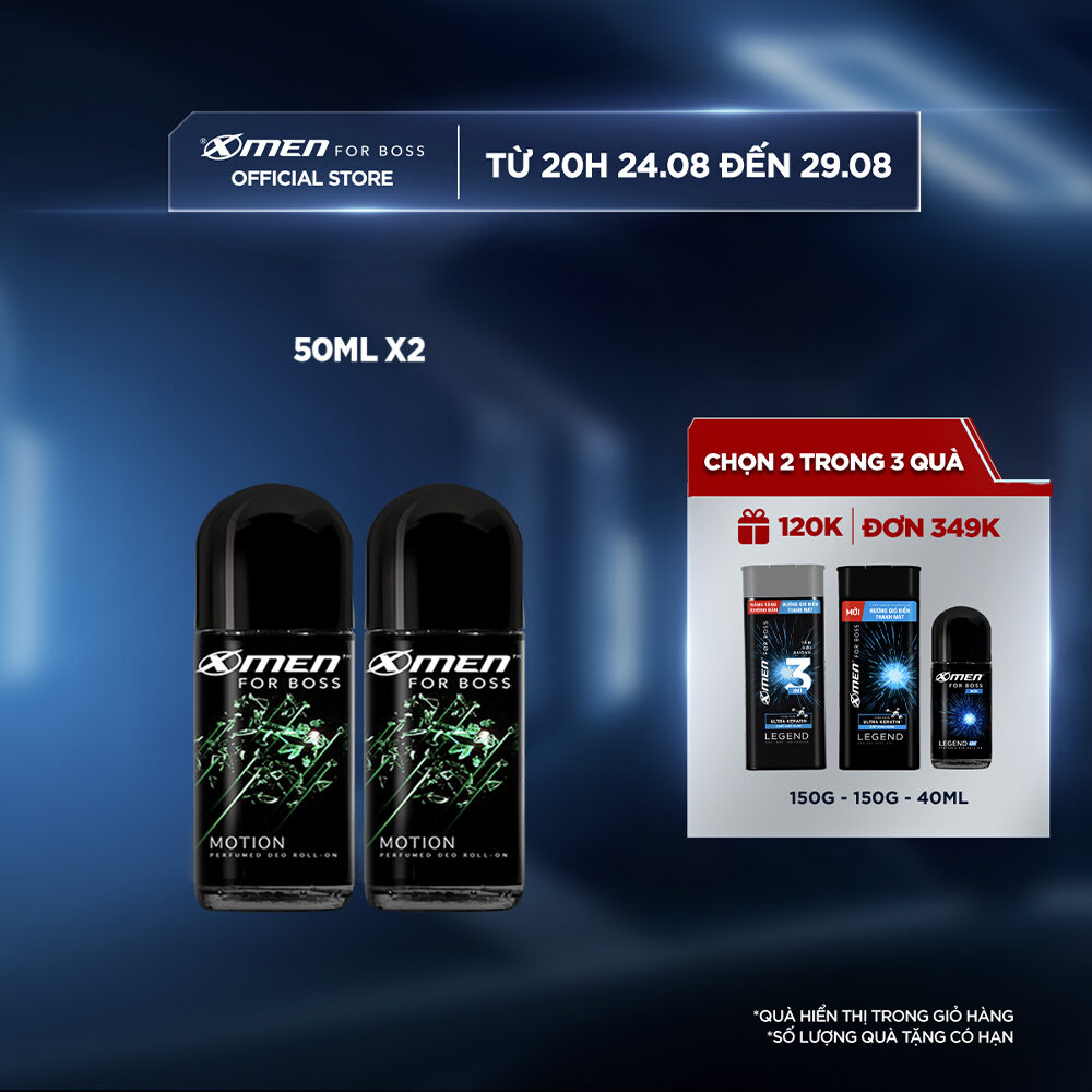 Combo 2 Lăn khử mùi X-men For Boss 50ml - Hương Motion