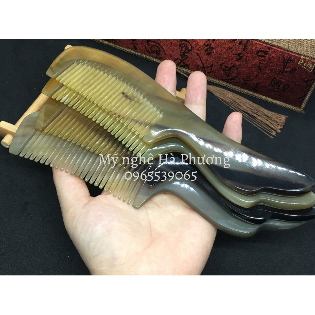 Lược sừng chuôi cá dày đẹp, size L-20cm, có video thật