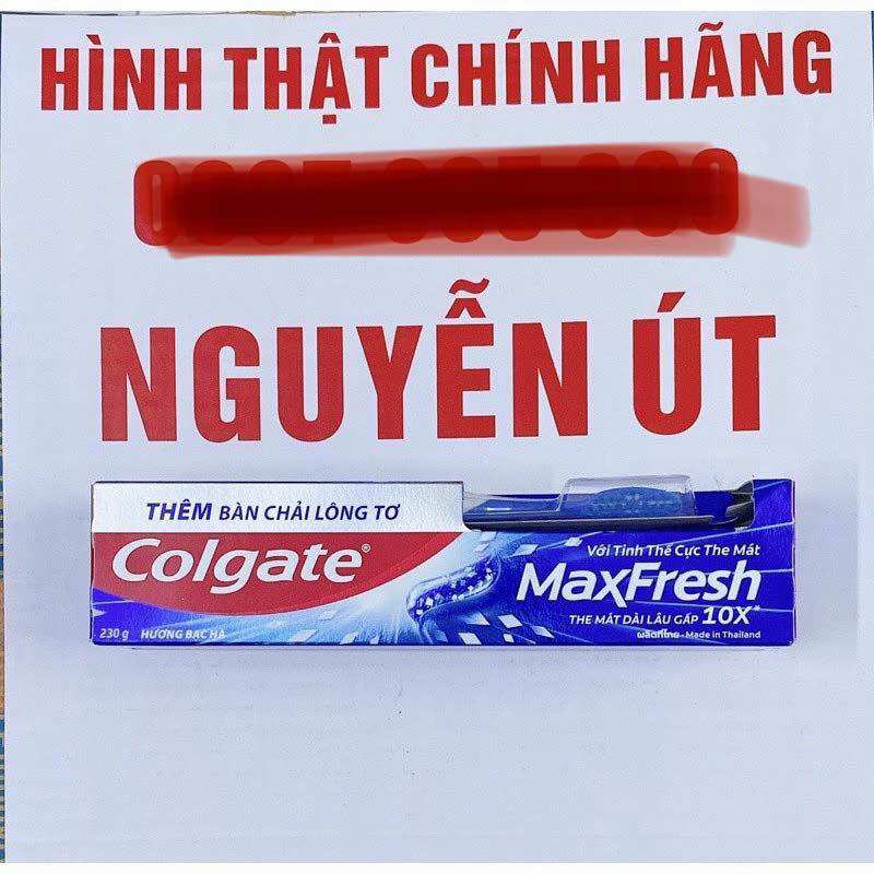 Kem đánh răng Colgate maxfresh bạc hà tặng bàn chải