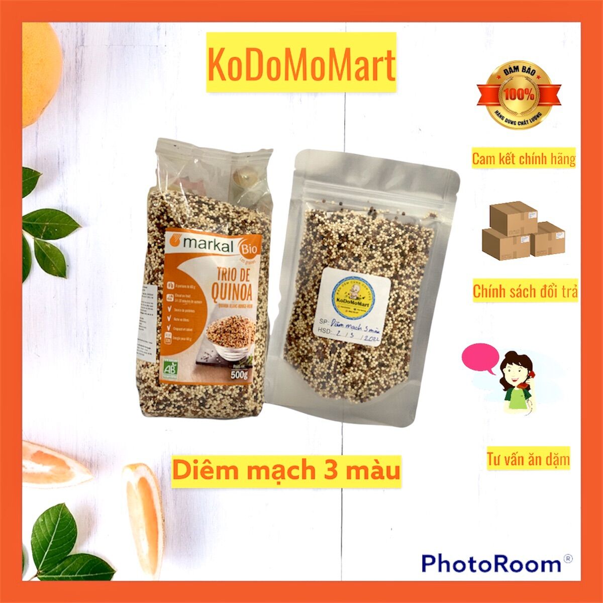 Hạt diêm mạch hữu cơ markal quinoa tách lẻ 100g
