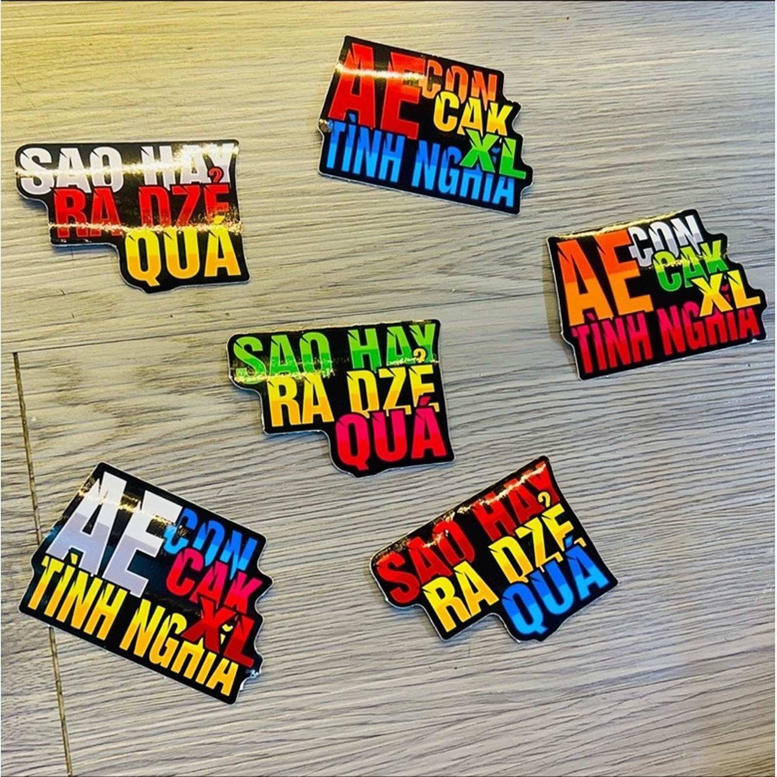 Tem logo sticker Vui nhộn dán trang trí laptop,vali,máy tính, v.v và nhiều vị trí khác nhau, decal chống thấm nước