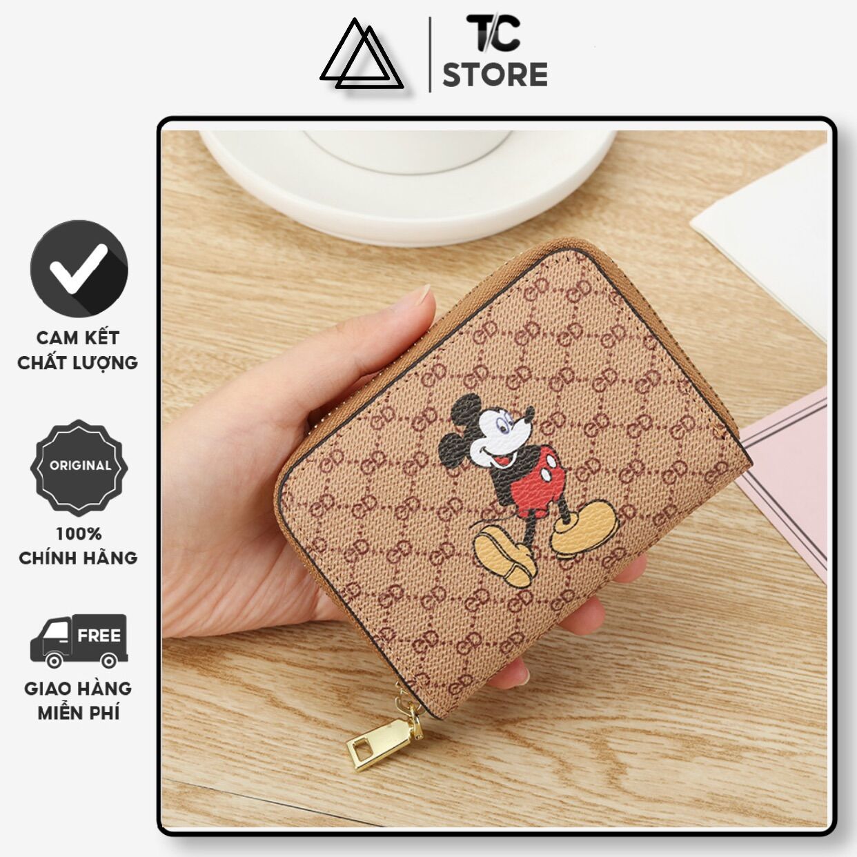 VÍ NGẮN CẦM TAY NỮ HÌNH CHUỘT MICKEY