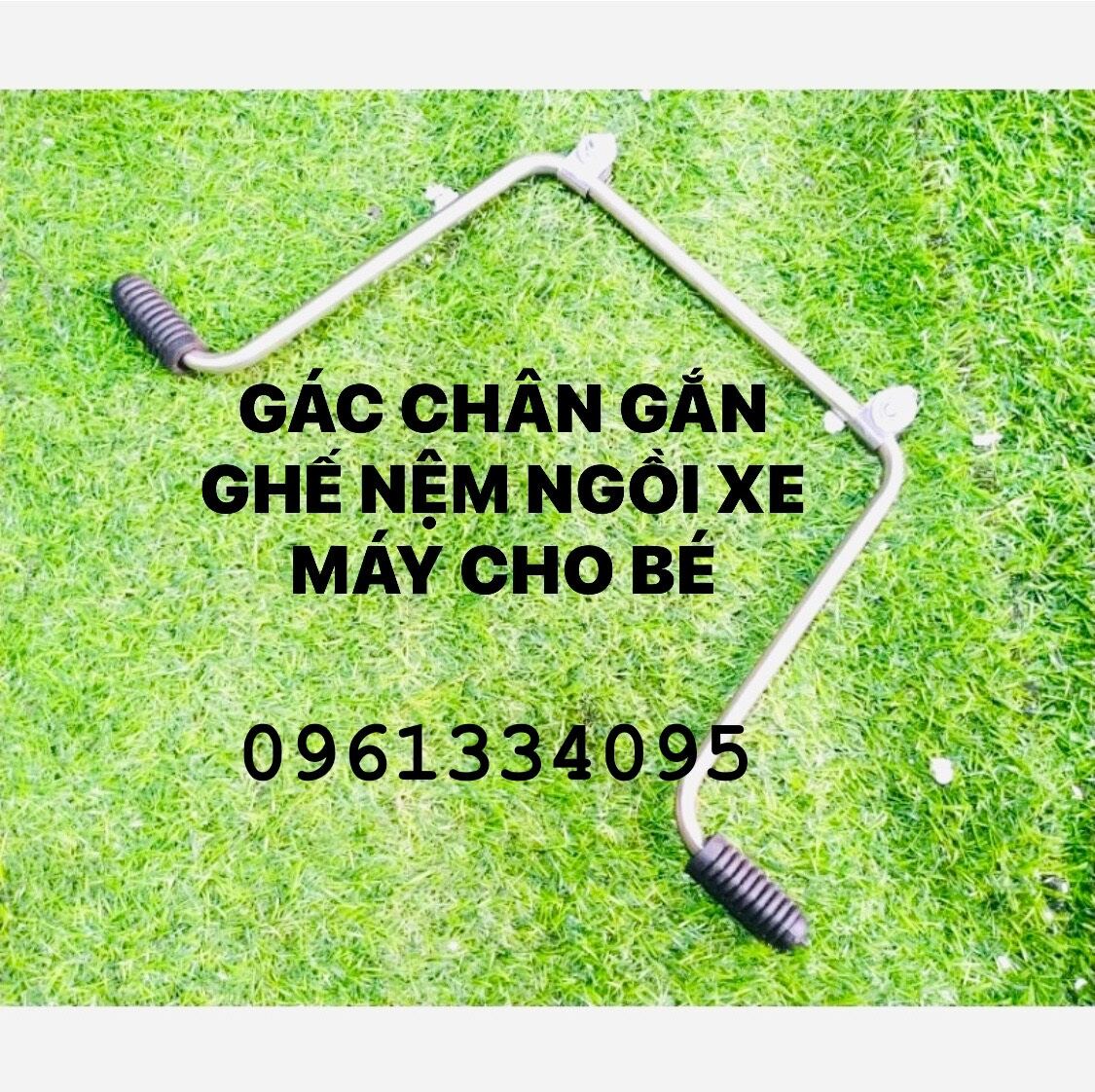 Gác chân kèm ốc, Gắn ghế nệm xe máy cho bé