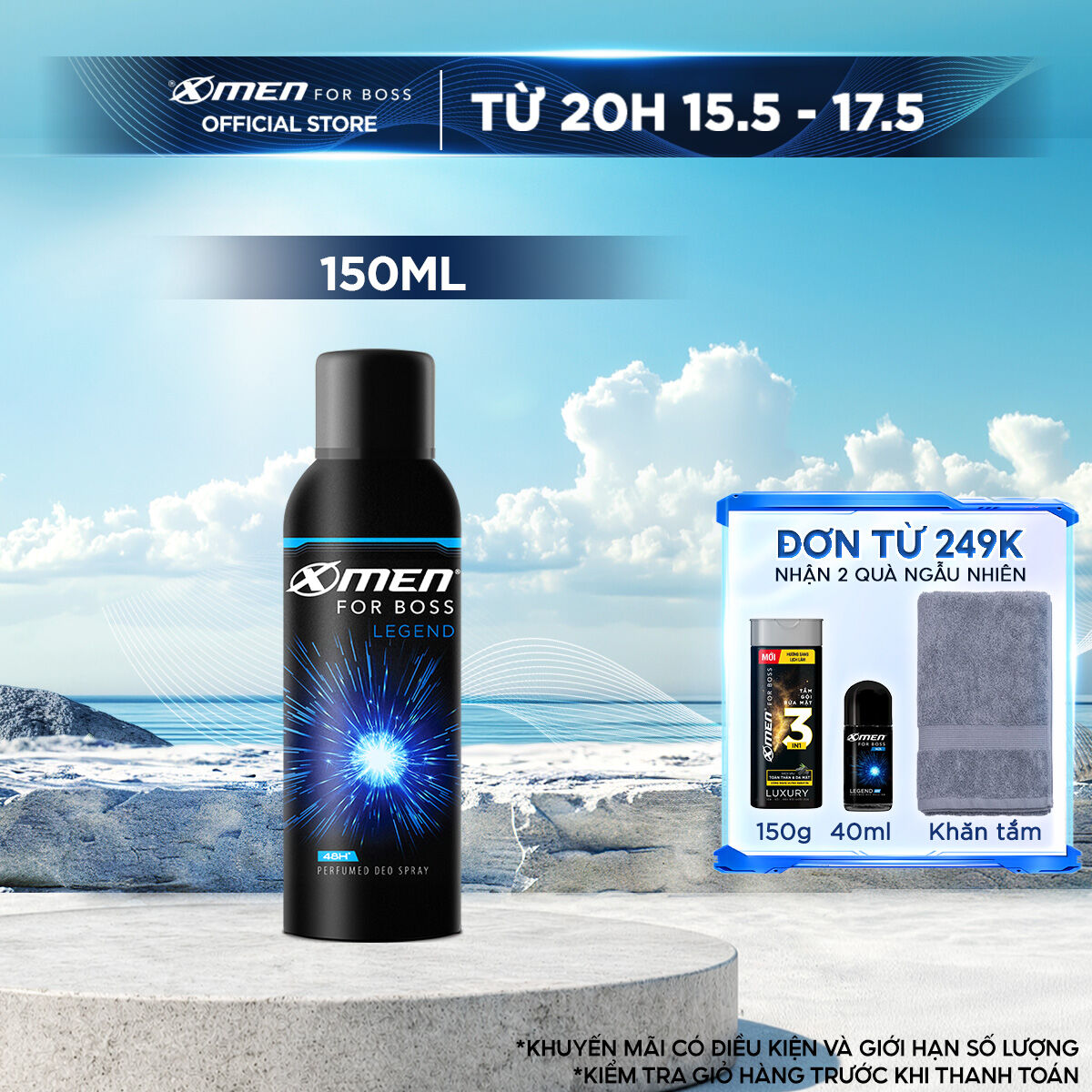 Xịt khử mùi Xmen For Boss Legend - 150ml