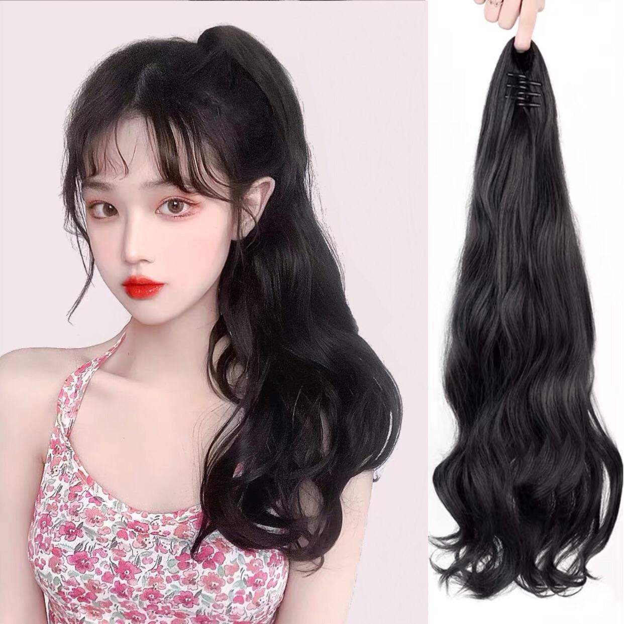 Tóc Giả Ngoạm Xoăn Dài, Đuôi Tóc Giả Cao Cấp Phong Cách Tiểu Thư Cho Nữ